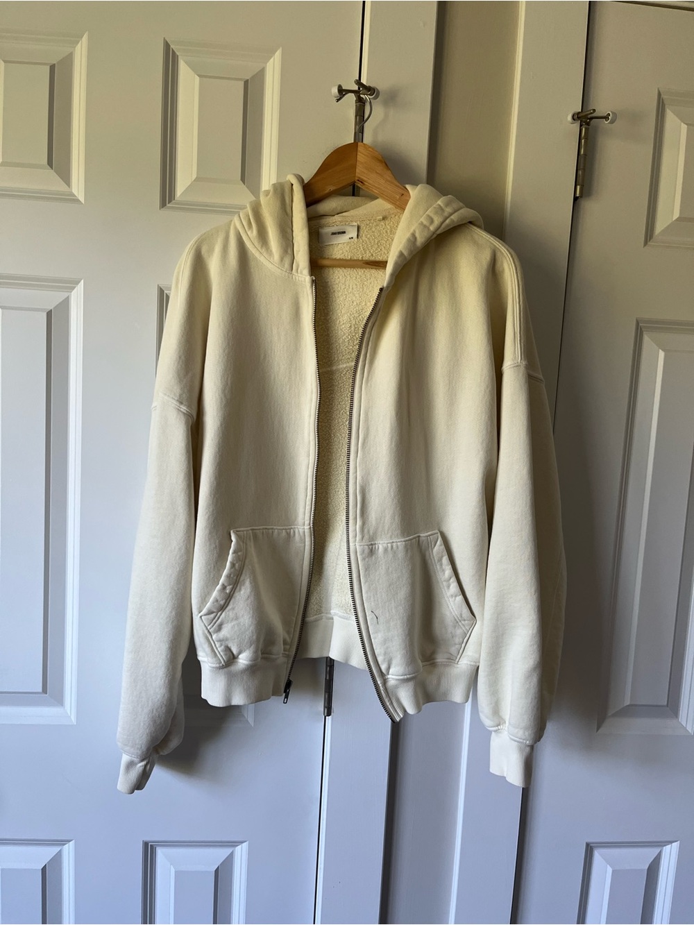 Joah Brown oversized Zip Hoodie buttercream